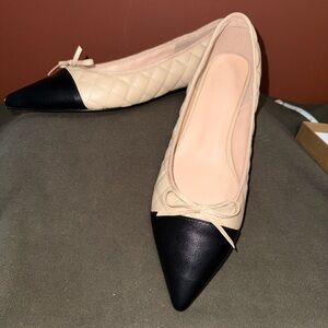 Elegant Black and Cream Women's Flats